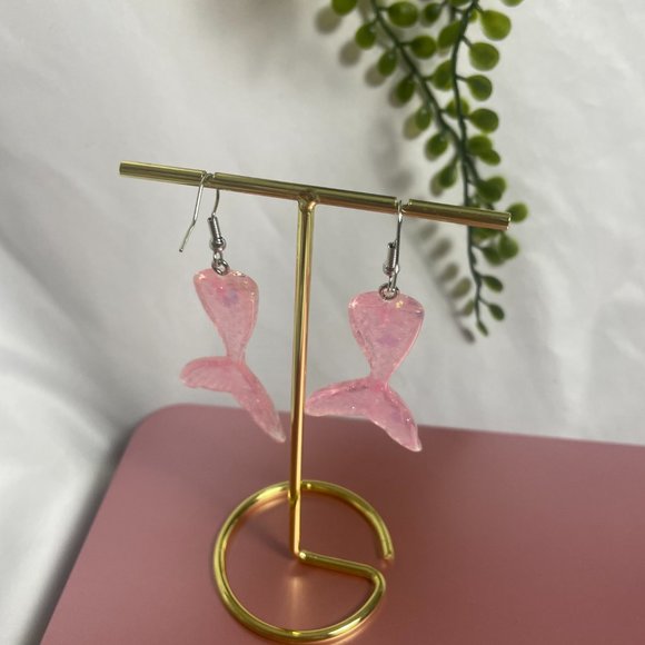 ⭐️❤️ FREE Mermaid Tail Sea Ocean Pretty Girly Shimmer Trendy Hipster Earrings - Picture 4 of 5
